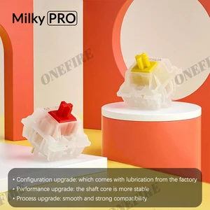 Gateron Milky Proスイッチ乳白色のPRO REDリニアプリ潤滑スイッチSMD RGB MX STEMスイッチの機械キーボード5pin POM 8ベストセールスメカニカルキーボードレッドスイッチ-5