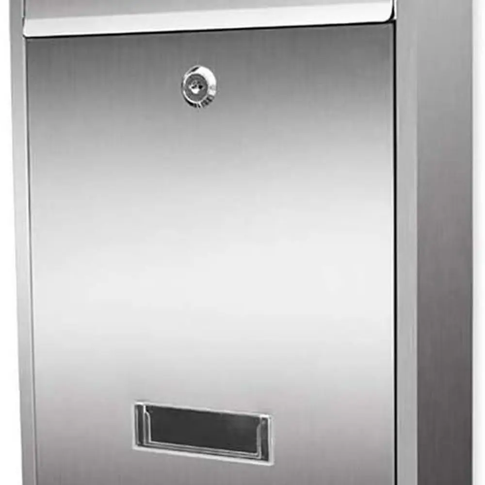 صندوق بريد عمودي بقفل مفتاح من الفولاذ المقاوم للصدأ مع غطاء معدني مقاوم للصدأ لقطرات الحروف الآمنة #1