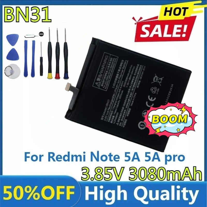 New BN31 3080mAh Battery for Xiaomi Mi 5X Mi5X for Redmi Note 5A 5A Pro Batteries for For Xiaomi Mi A1 for Redmi Y1 Lite