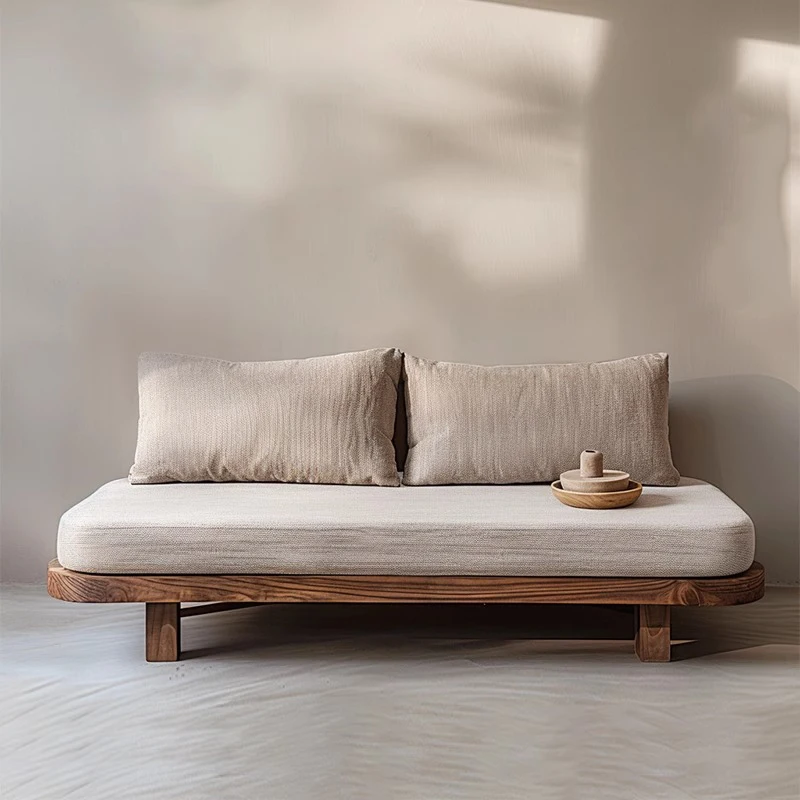 Outdoor solid wood sofa indoor and outdoor B & B living room hotel furniture waterproof and sunscreen leisure sofa manufacturer
