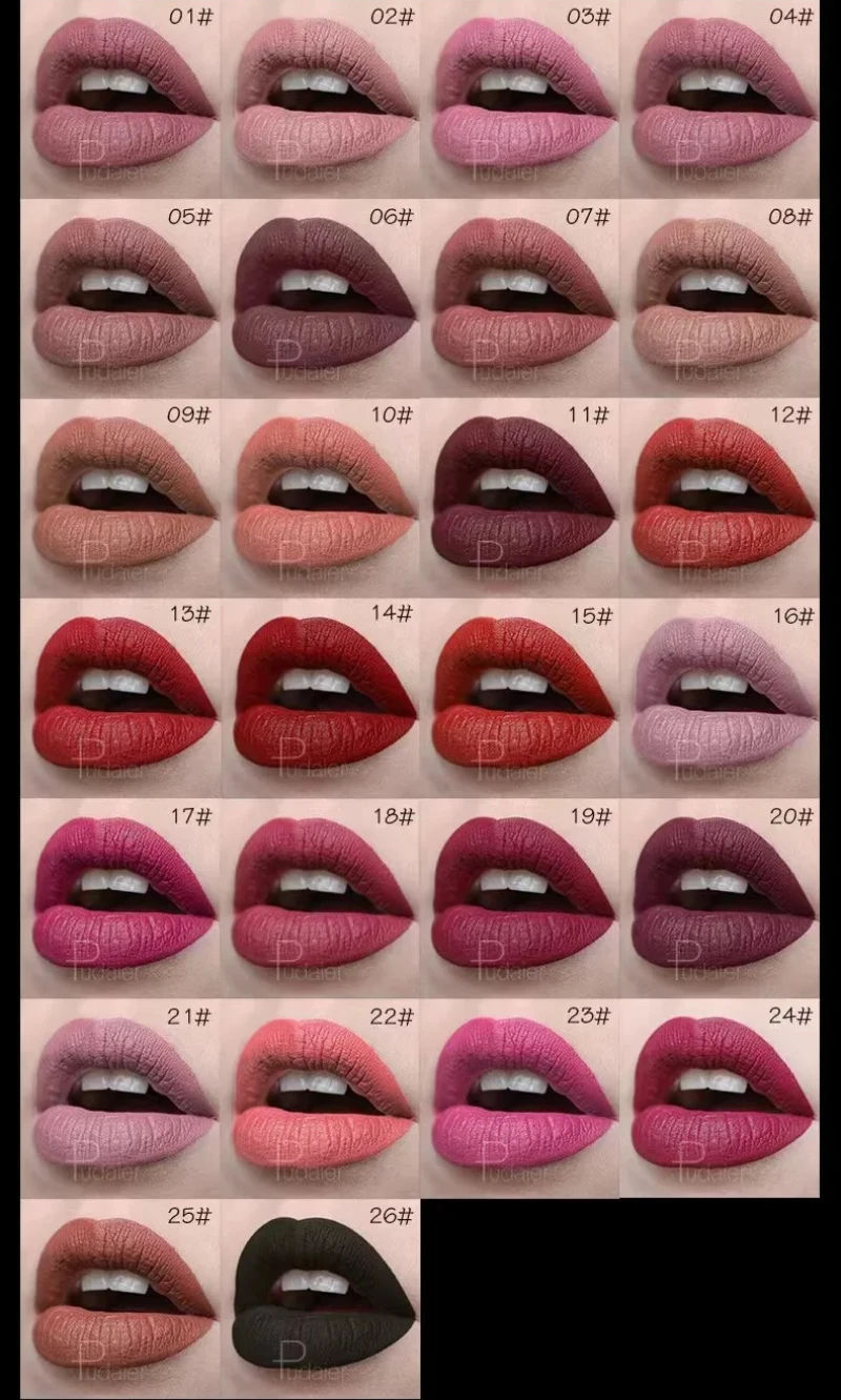 새로운 섹시 누드 26 컬러 화장품 립 스틱 모이스처 라이저 오랫동안 지속되는 입술 Batom 메이크업 매트 블랙 립스틱 방수 메이크업