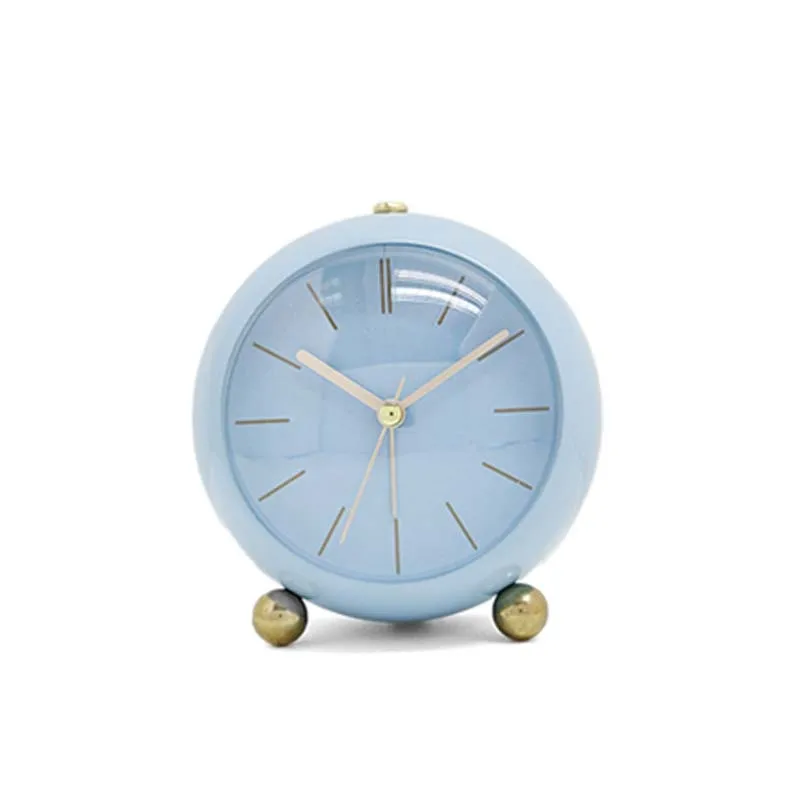 

New European-style desktop metal alarm clock, simple and creative clock, silent night light, electronic table clock