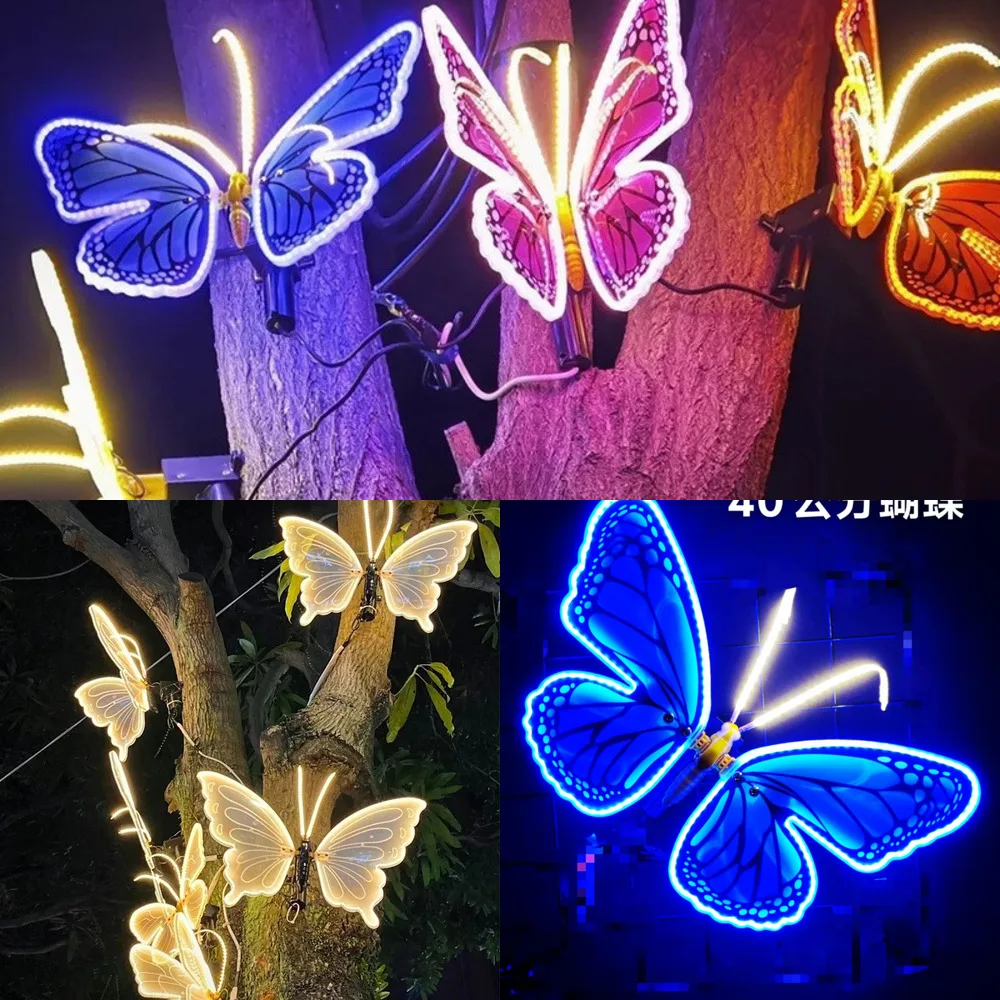 LED Luminous Butterfly Lamp Insect Shaped Outdoor Landscape Light Simulated Butterfly Garden Decorative Lamp For Home Decor