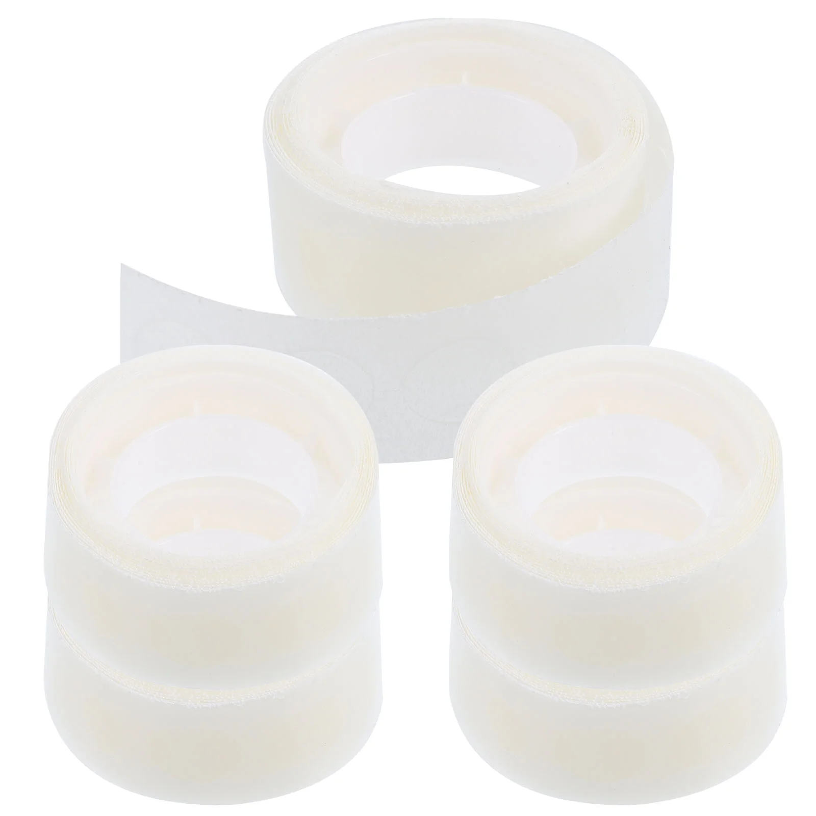 5 Rolls Adhesive Tape Transparent Stickers Clear Round Glue Points Rubber Balloon Strip Circle Removable