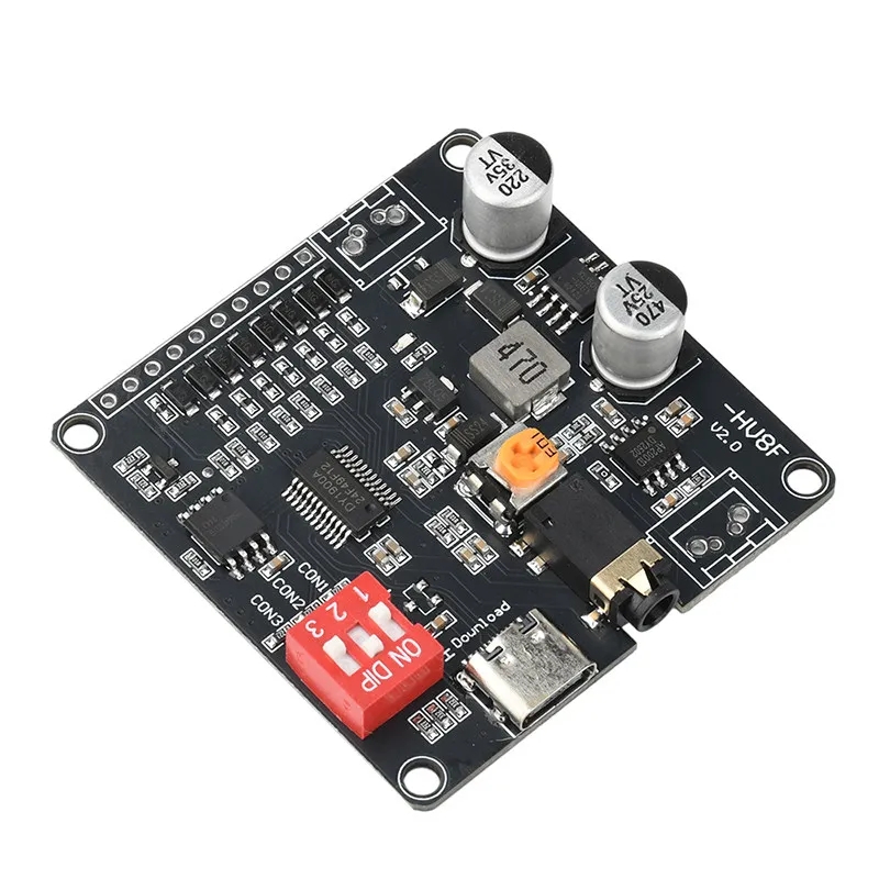 12V/24V Voice Playback Module Triggers One-to-one Serial Port Control to Play 10W/20W Voice Module HU8F