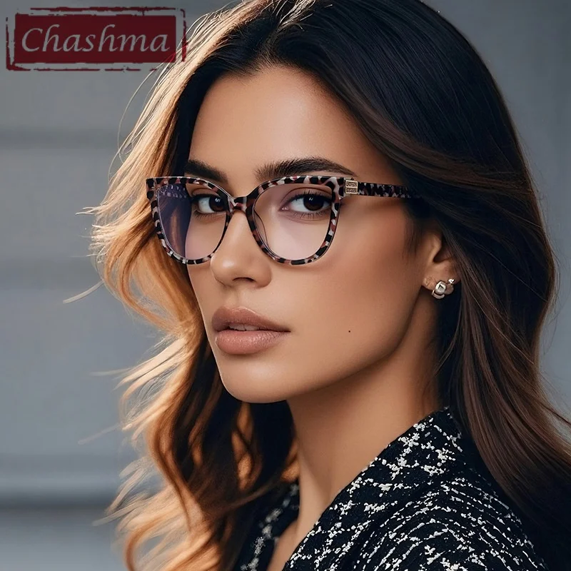 

Chashma Leopard Cat Eye Glasses Trendy Optical Crystal Light Teens Frames Women Spring Hinge Temple Recipe Spectacles Eyeglasses