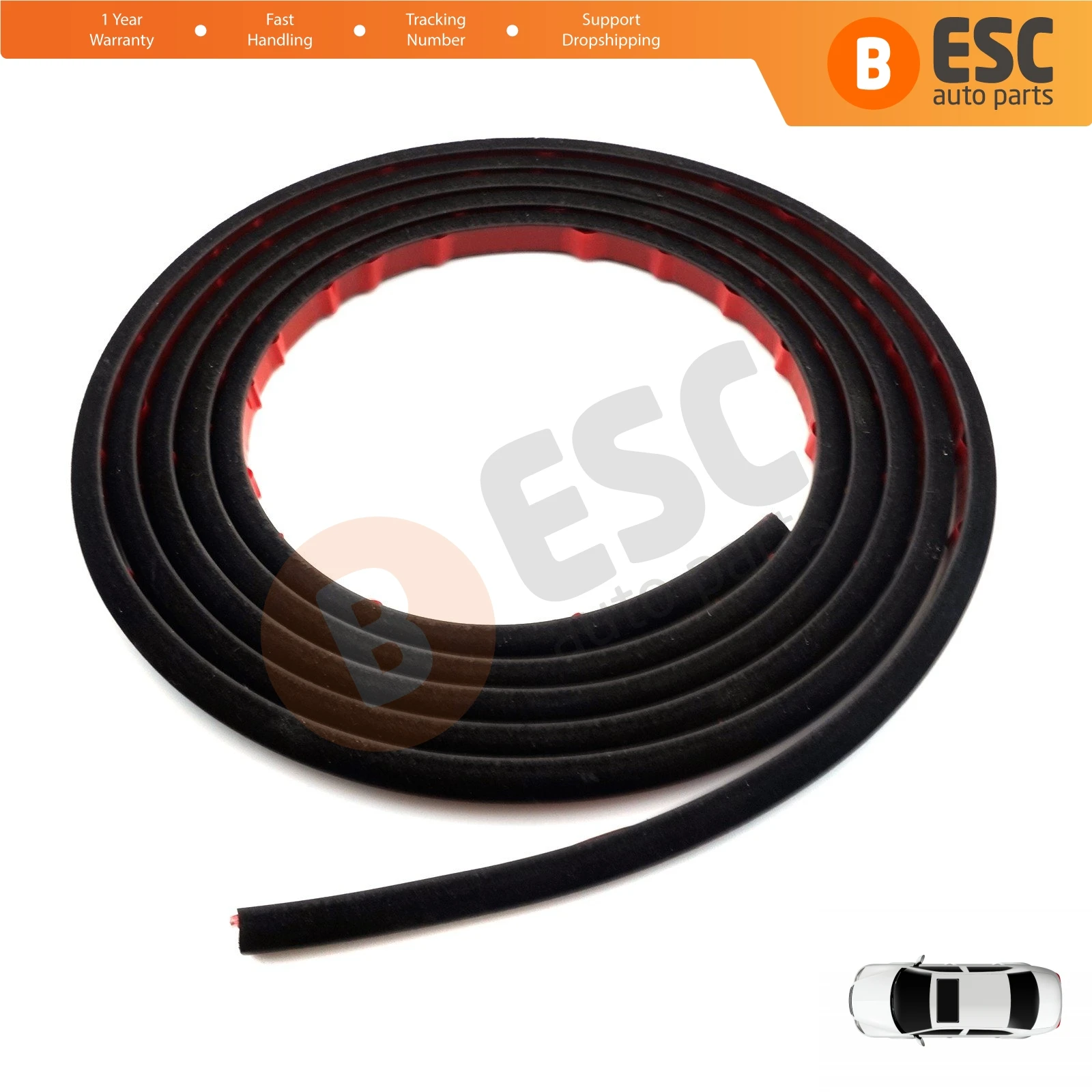 

ESC ESR591 Sunroof Waterproof Rubber Glass Strip Outer Seal 54107245551 for BMW E38 E39 E60 E65 E66 E71 E72 X6 F01 F02 F10 M5