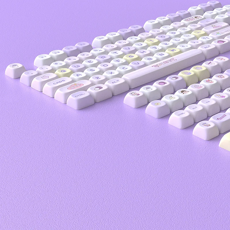 Milk tea keycaps MOA height PBT material DIY small set 135 key positions heat sublimation