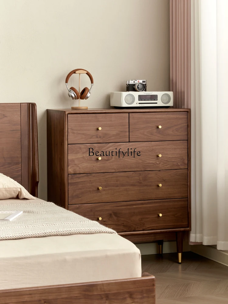 

*North American black walnut simple modern solid wood storage cabinet