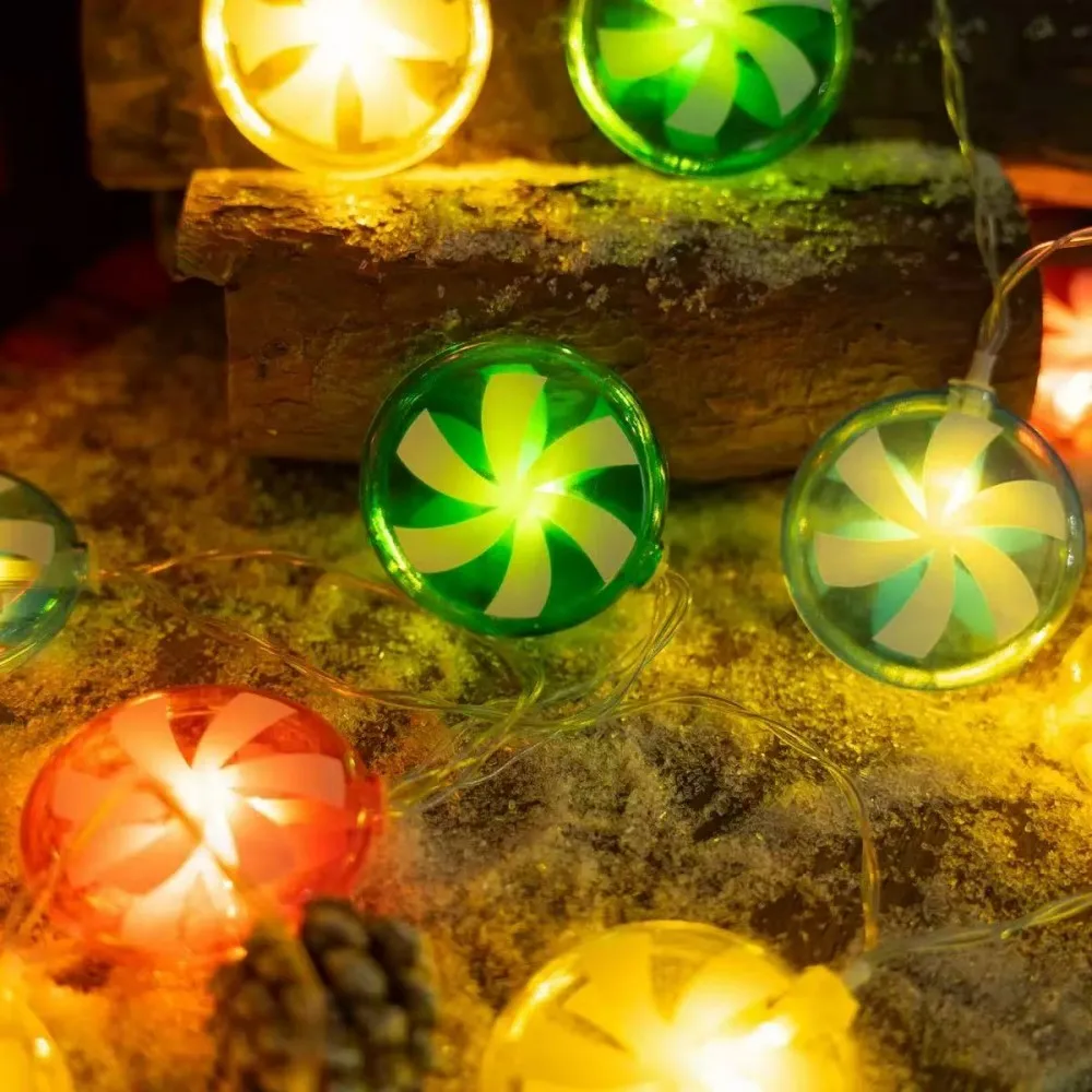 1 قطعة 1.5 متر/3 متر عيد الميلاد صندوق بطارية طاحونة مصاصة سلسلة ضوء ، خالية من البطارية ، زينة عيد الميلاد ، تستخدم لتزيين الحفلات