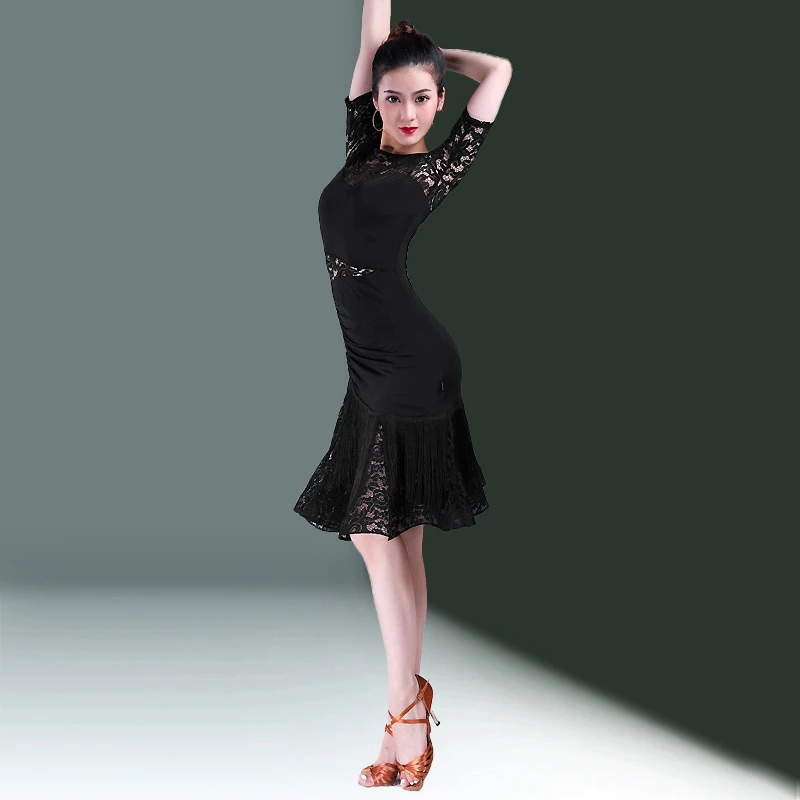 Lace Sexy Clothes Latin Dance Clothing Women Dance Training Dress Dance Wear Performance Dress Dress Samba Line Suit Costume Use