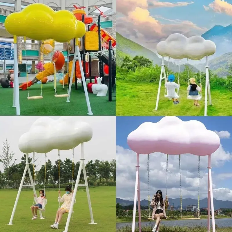 Internet celebrity cloud swing creative lighting indoor/outdoor landscape beach nursery photo custom punching props alloy