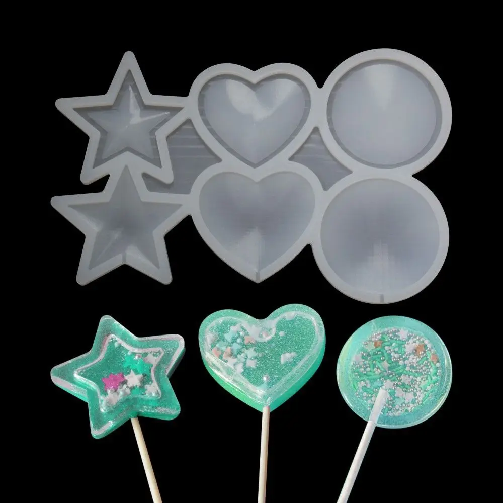 Star/Round/Heart Shape Chocolate Mould Lollipop Mold Candy Mold Cake Moulds Cake Decorating Tool Baking Accessories