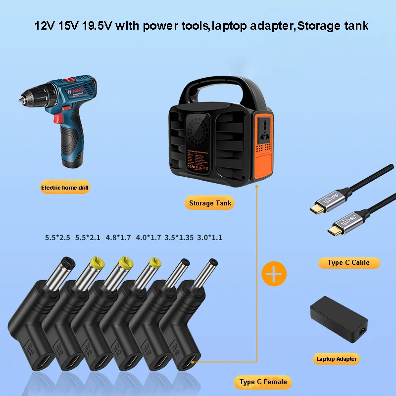 Zasilacz 12V 15V 19.5V USB C typ C PD do DC uniwersalny 3.5*1.35 5.5*2.5mm złącze wtykowe Jack DC do tabletu z aparatem