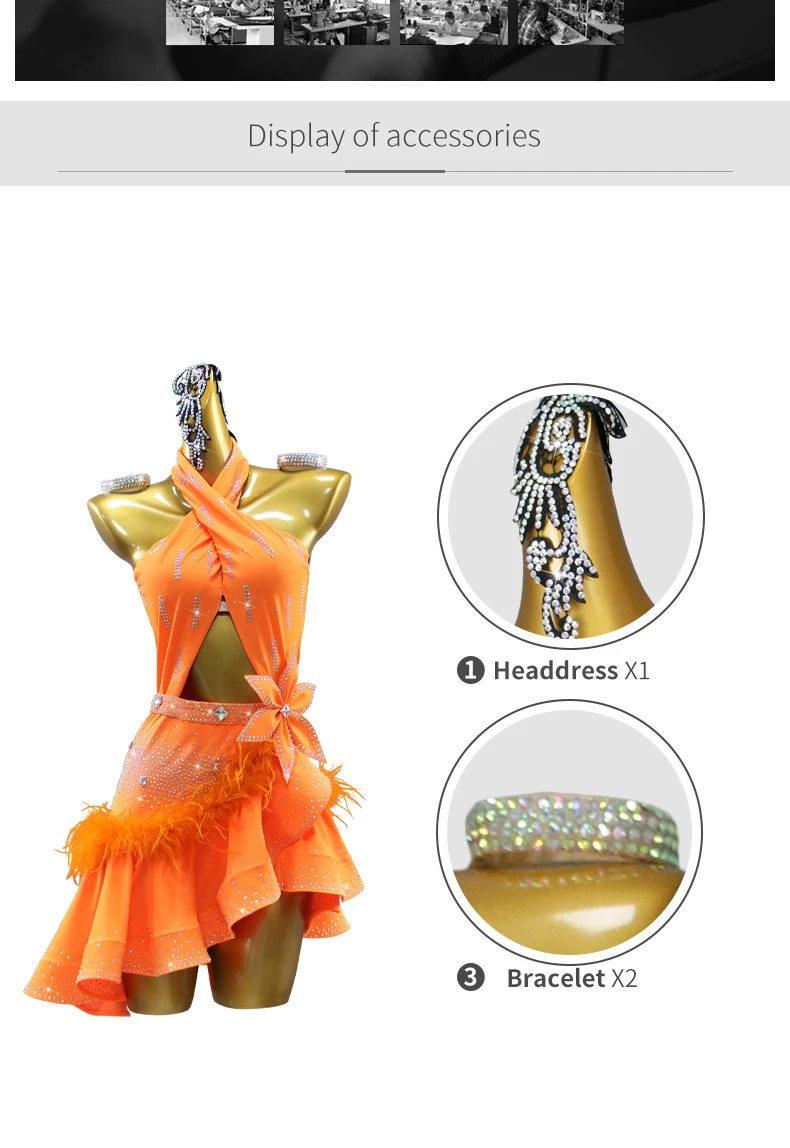Damen Abendbühnenkostüm Lateinamerikanisches Tanzkleid Mädchen Party-Wettkampf-Rock Ballsaal Erwachsenen-Ballkleidung 2026 Sexy Damenanzug – Detail 4