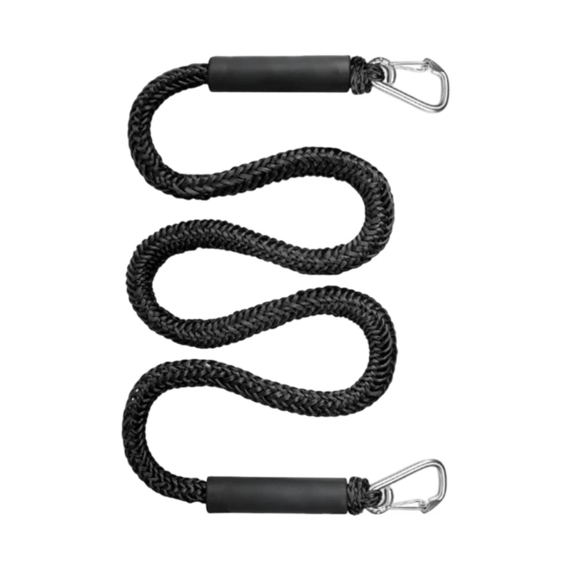 y1gd Boat Mooring Line with Floating Sleeves and Two Clips for Dock Tie-Up, Braided Dock Rope for Dock Connection Use