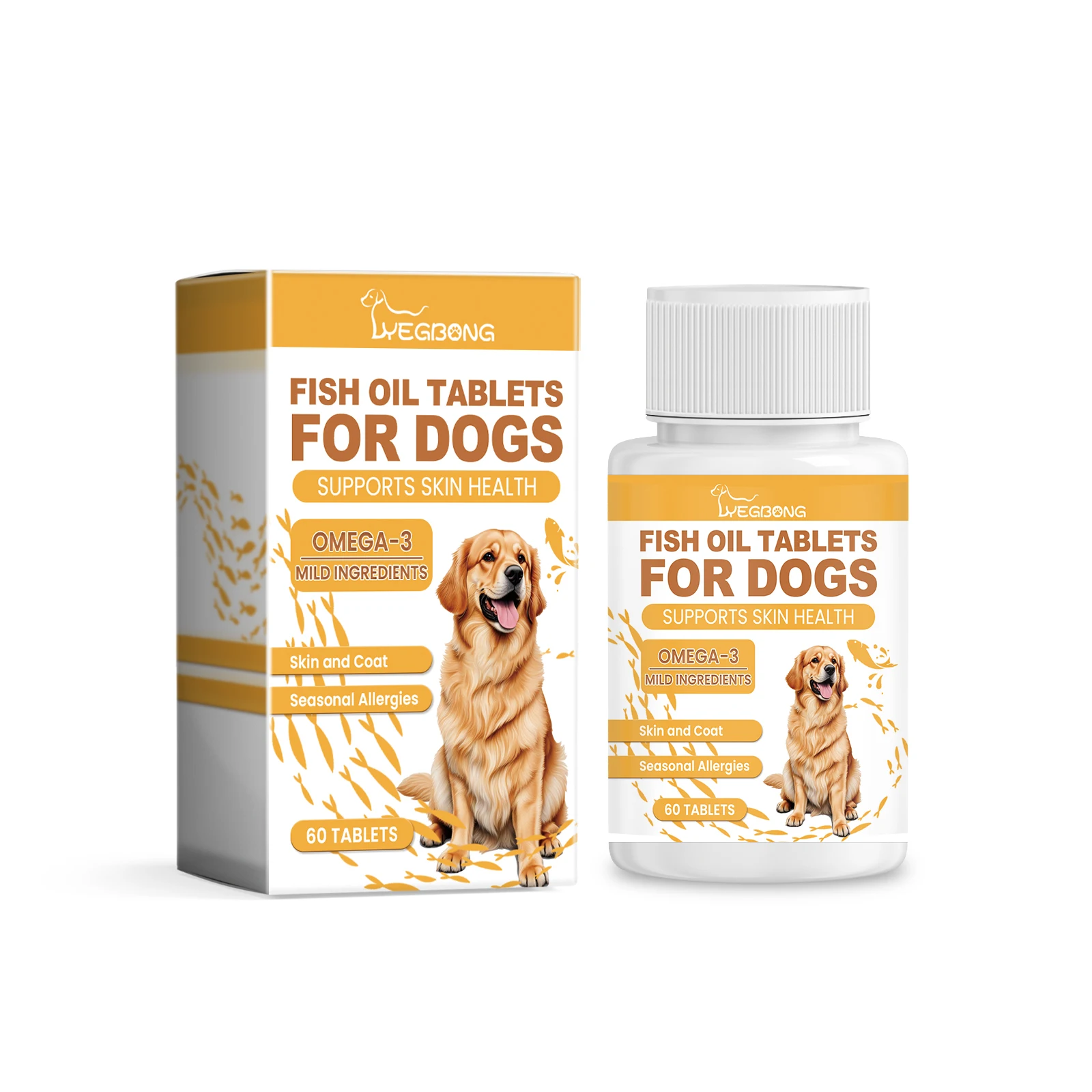 

Yegbong Multidimensional Fish Oil Tablets Dog Hair Care, Moisturizing Skin, And Caring For Pet Health