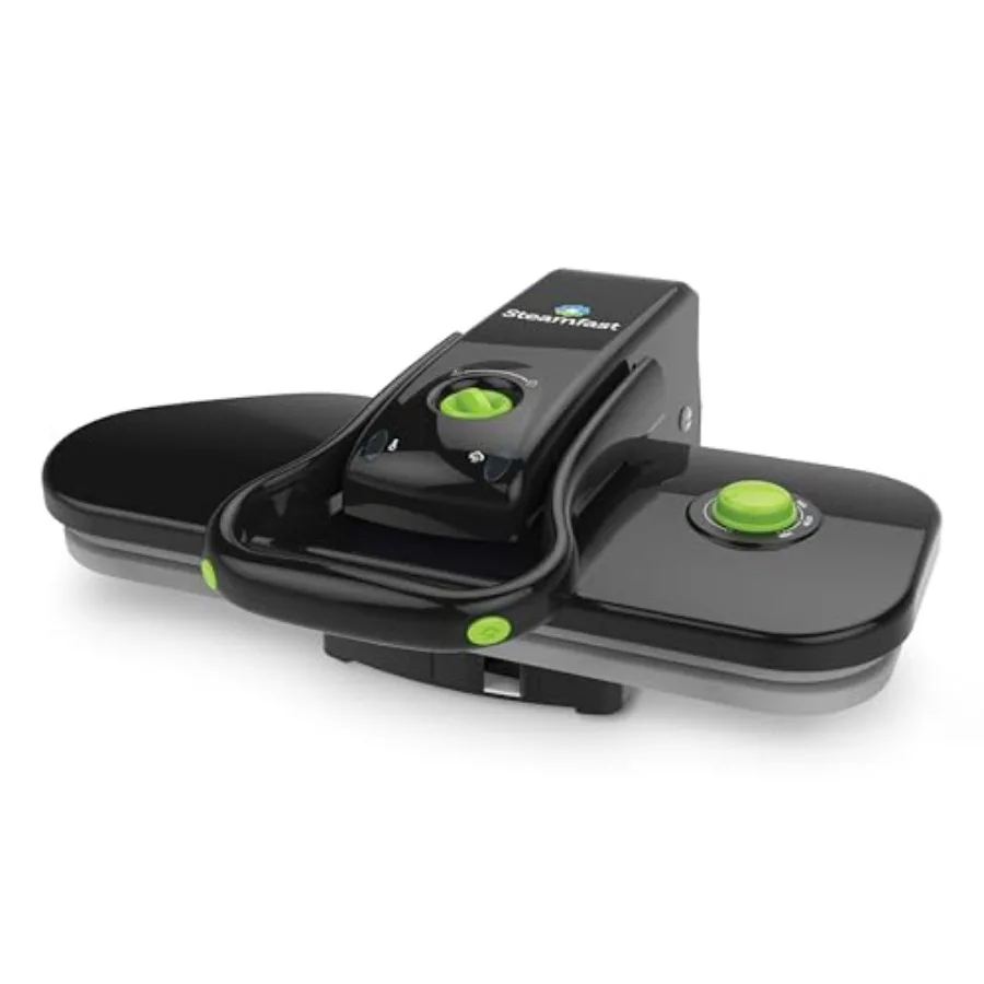 Mid-Size Steam Press for Home Use, Black ABS Plastic, Multiple Fabric Settings and Steam Burst Function