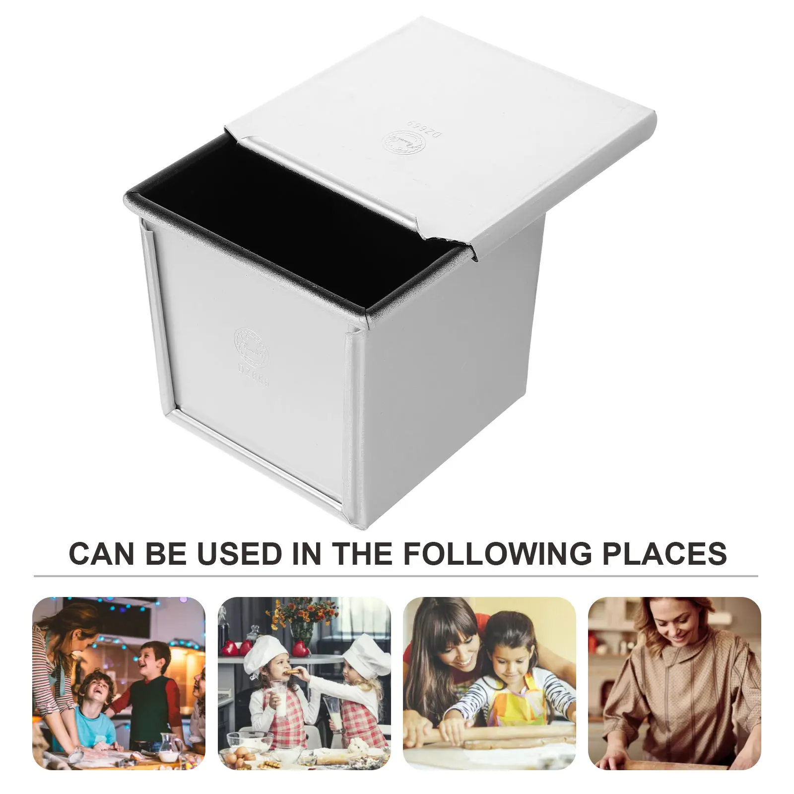 

1 pc Square Aluminum Alloy Loaf Pan Non Stick Bread Baking Mold Toast Making Tool With Lid Heat Resistant Easy Demould Home