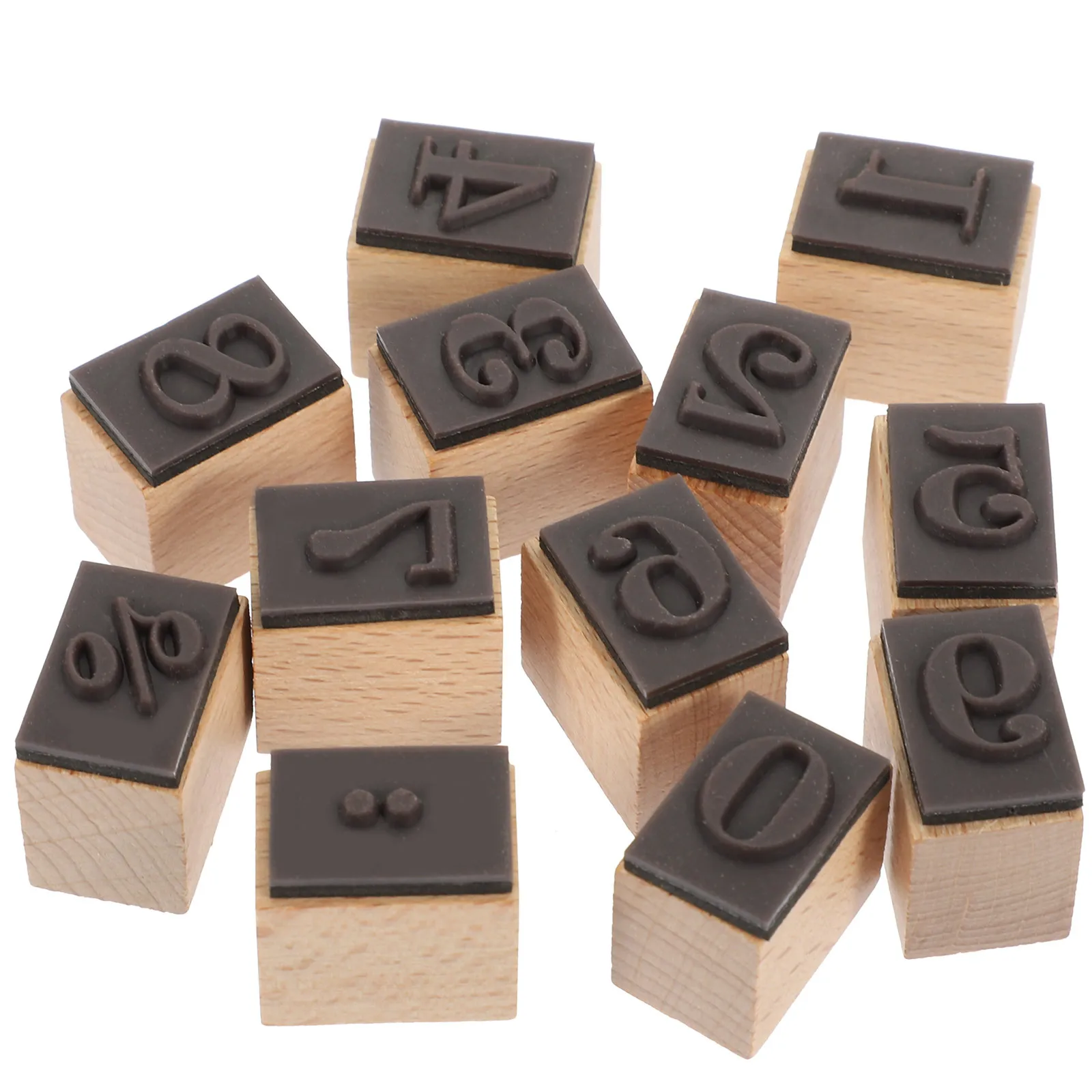 

1Set Wooden Number Design Seal Stamp Durable Lightweight for Scrapbook Cards DIY Craft Accessories Journal Seal Stamp
