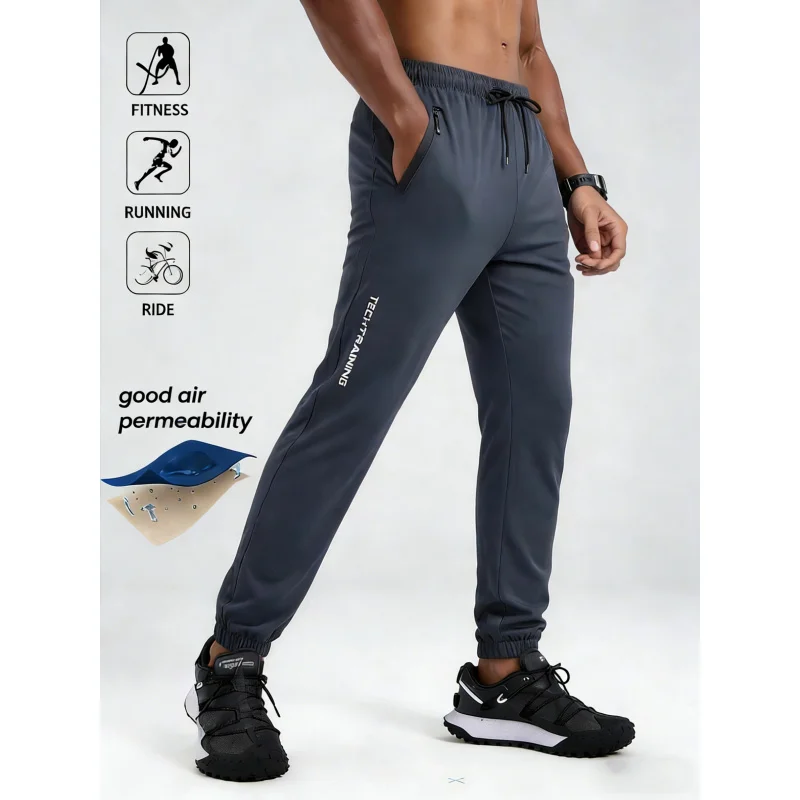 Summer Men's Lightweight Stretchy Jogger Pants Ultra Thin Breathable Sweatpants For Sports Fitness Running Outdoor Casual