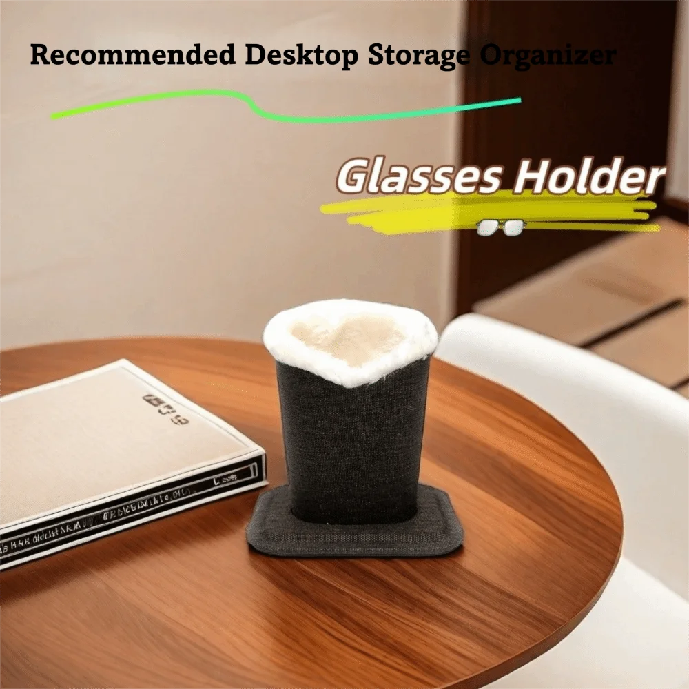 

Portable Linen Glasses Box Protective Anti-Scratch Eyeglass Holders Soft Lining Lined Desk Organizer Desks