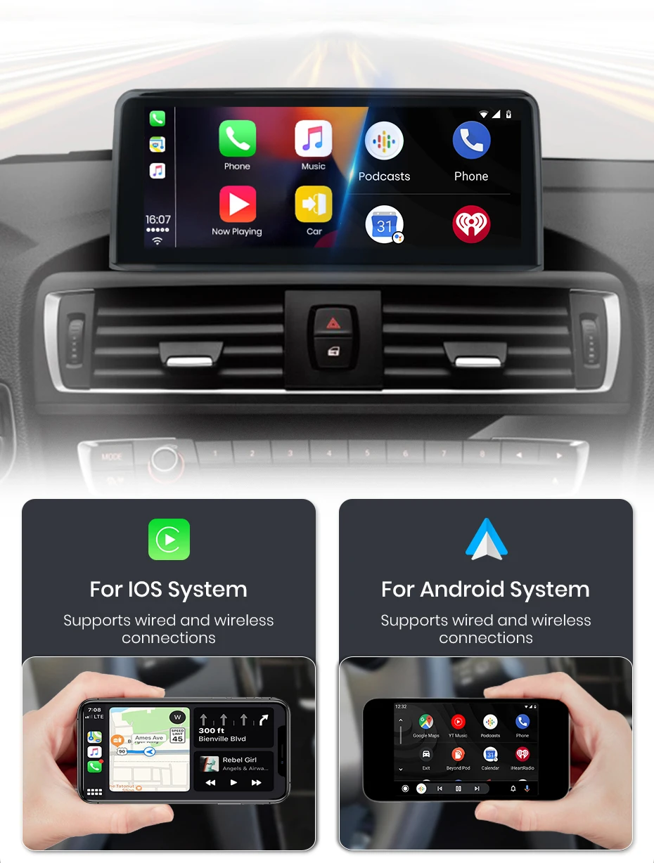 Junsun Drahtlose CarPlay Andorid Auto Auto Radio Für BMW 3/4 Serie F30 F31 F34 F32 F33 F36 2018-2021 EVO System GPS Navigation – Detail 9