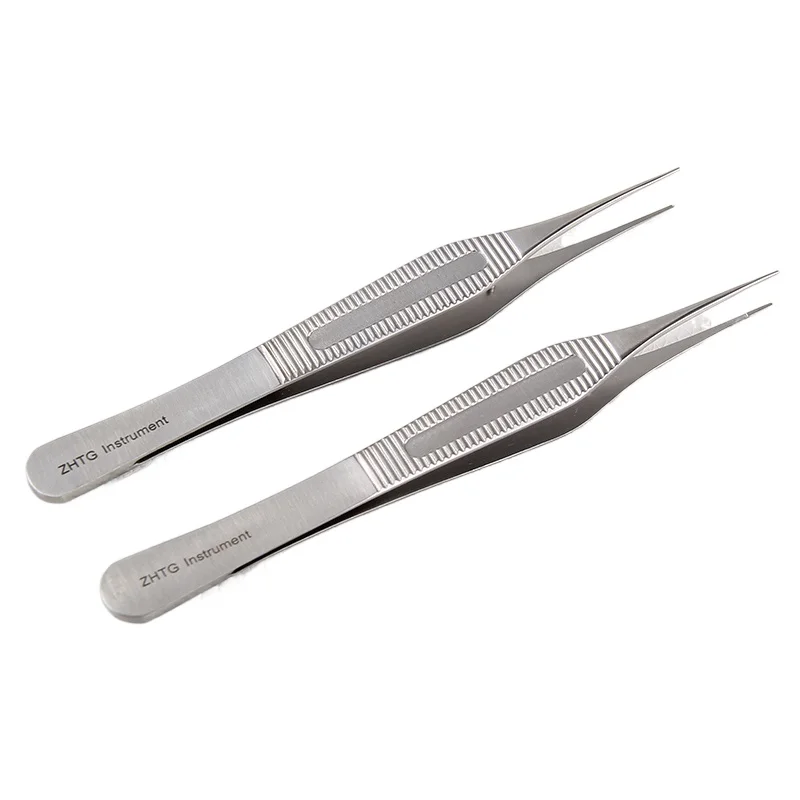 Adson Tissue Forceps sem Dentes, Instrumentos Cirúrgicos, Pinças de Sutura, 12,5 cm