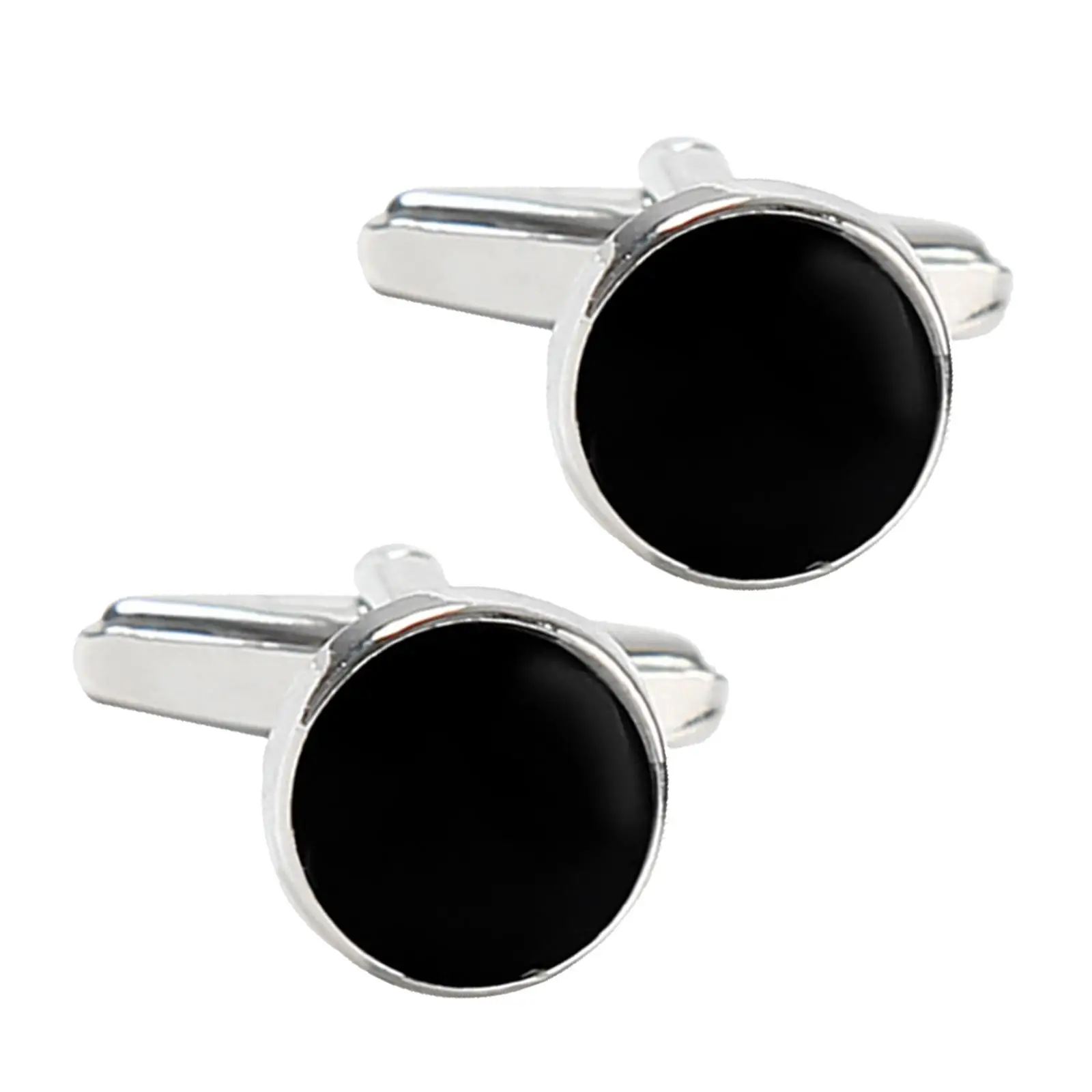 2Pcs Black Men Cufflinks Cuff Links Classic Cufflinks for Valentines Day Decor French Cuff Shirt Engagement Business Graduation