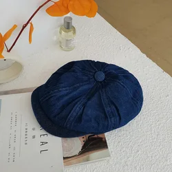 Fashion Newsboy Caps Men Women Denim Octagonal Cap British Painters Hats Spring Summer Berets Flat Caps Hip Hop Berets gorras