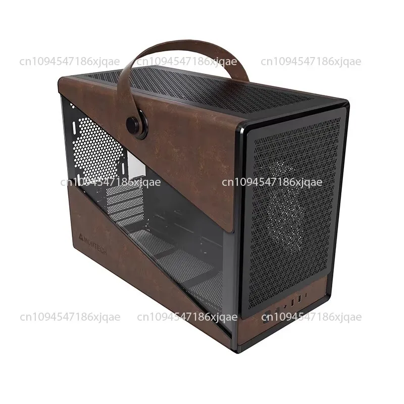 Deluxe Edition Leather Handheld 360 Water-cooled Computer Case Support M-ATX/ITX