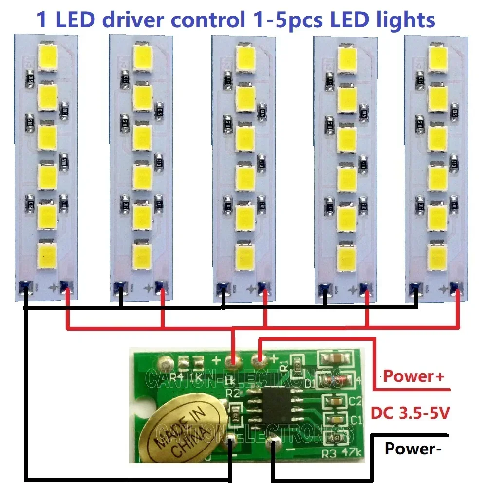 1XTB411 Touch LED Driver Controller DC-DC Constant Current Converter Or 5X3.7-5V 3528 White LED For li-on USB Solar