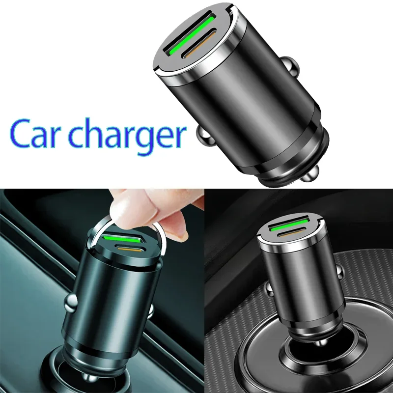 

Для Iphone/Samsung/Huawei/Xiaomi 100/200 Вт USB мини-автомобильное зарядное устройство из алюминиевого сплава адаптер двойные порта быстрый прикуриватель Amagi