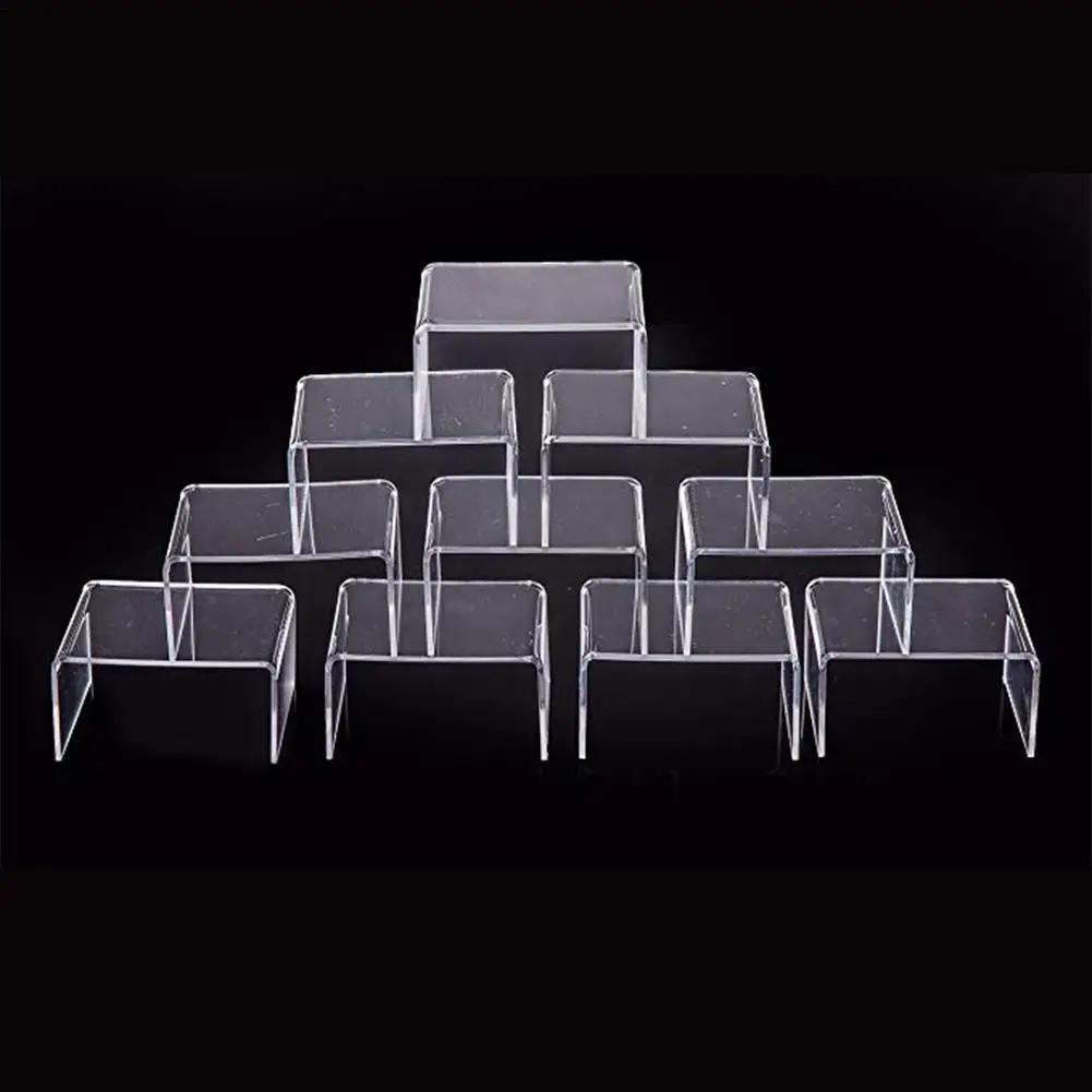 Display Riser Stackable Storage Bins Clear Container Clear Acrylic Display Risers for Makeup Perfume Organizer Perfume Stand