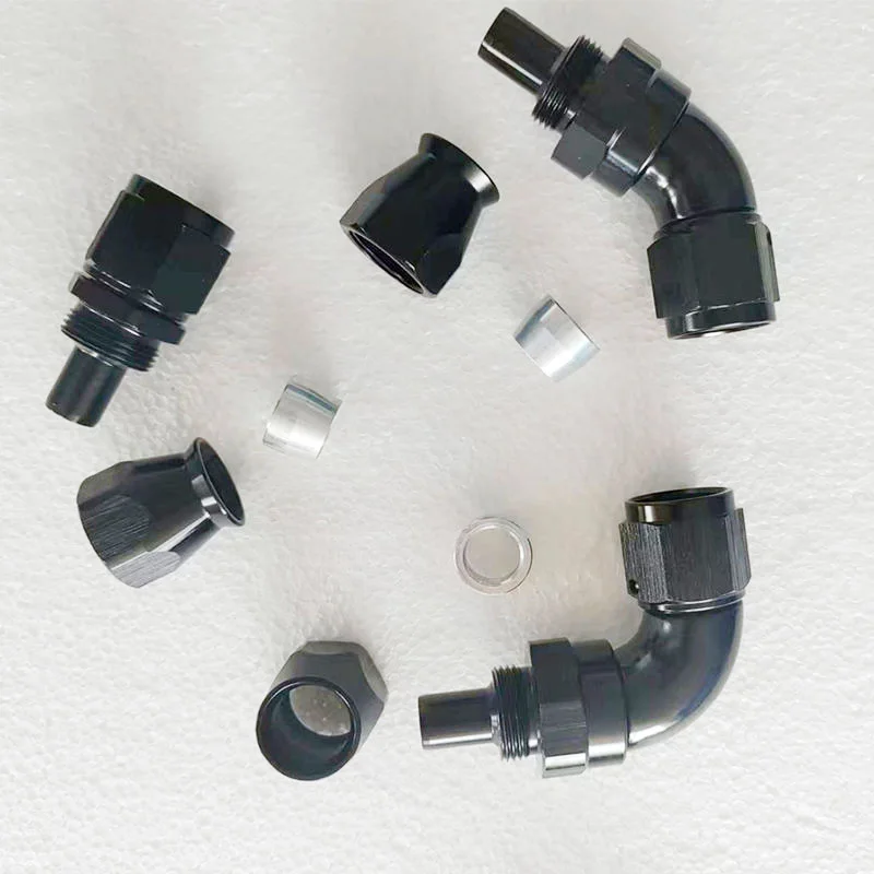 1Pcs New Factory Price PTFE Hose Fittings AN6/AN8/AN10 0/45/90/180 Degree Full Flow Hose Ends