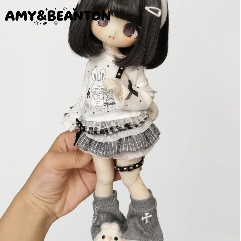 1/6 BJD Doll Clothes Top Skirts Leg Rings Leg Warmer Set For 3-plug6 Cherry Body Regular 1/6, High 1/6, Small 1/6 Doll Costume