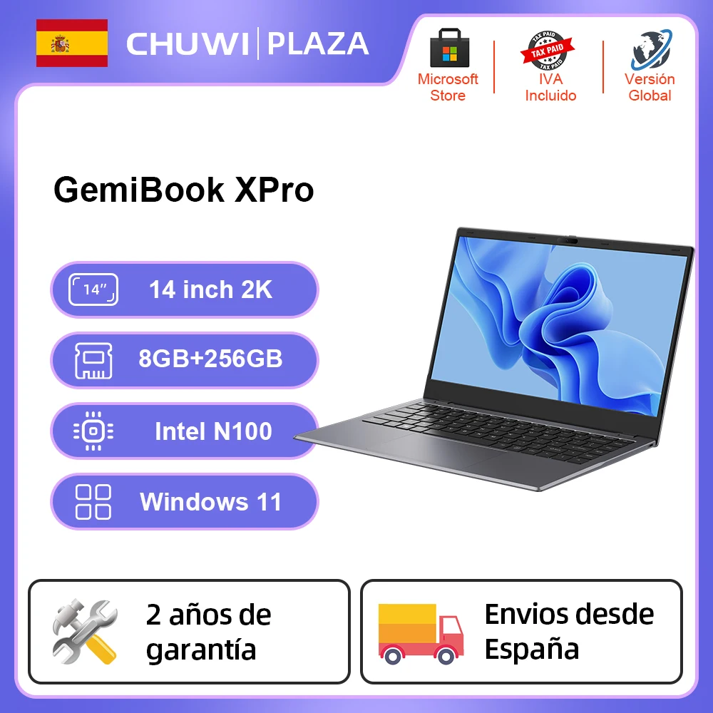 CHUWI 14 Inch GemiBook XPro FHD Screen Intel Celeron N100 Quad Core UHD Graphics 600 GPU 8GB RAM 256GB SSD Windows 11 Laptop