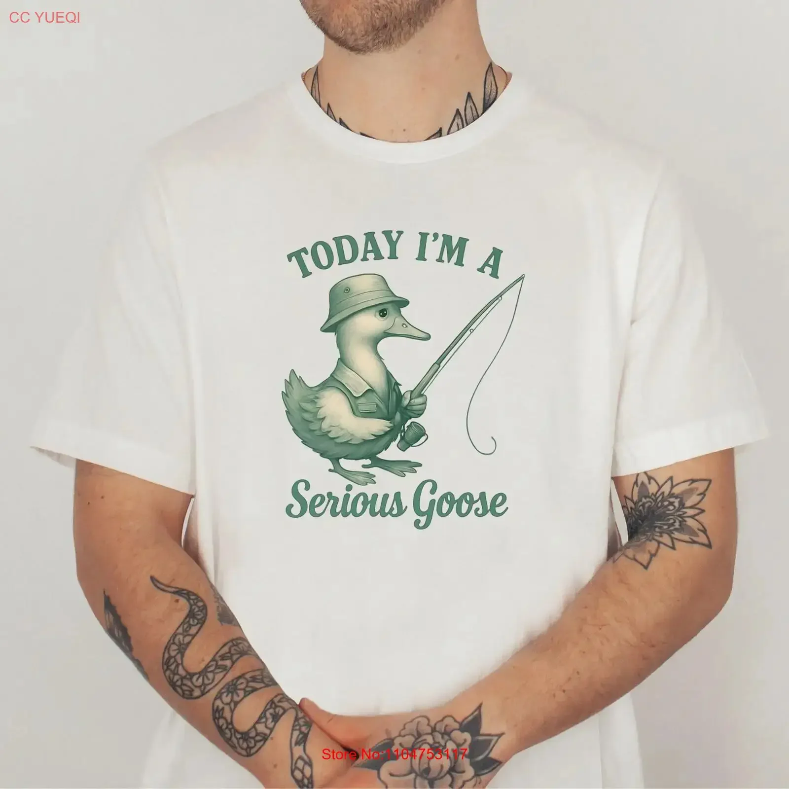 T-shirt humoristique et original pour les amoureux de la faune et de la nature, avec motif d'oie, style vintage délavé pour homme