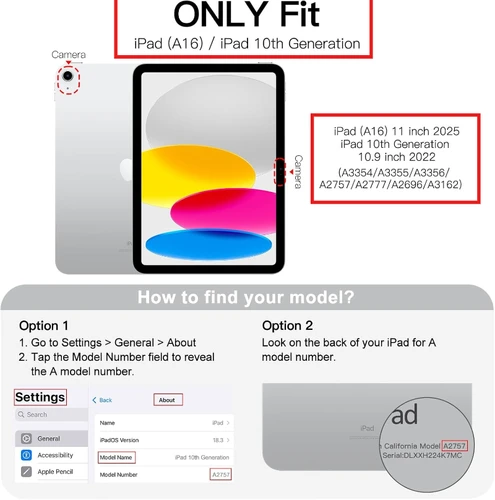 Imagen 2 del producto Funda para iPad(A16) 11th 11 2025 A3354 A3355, funda para iPad 10th 2022 10,9 ""A2696 A2757 A2777, carcasa resistente a prueba de golpes + correa