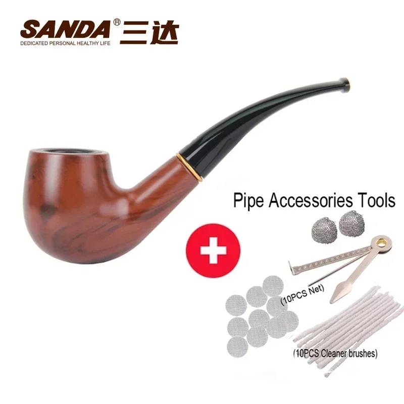 أنبوب تدخين من الراتينج طراز ساندا القديم ، ترشيح القطران ، أنابيب قابلة للغسل للدخان ، أداة أنبوب سجائر صحية قابلة لإعادة التدوير للرجال