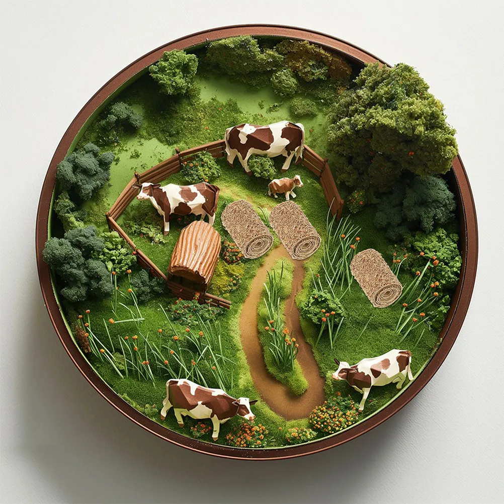 

Набор из 8 реалистичных миниатюрных тюков сена, имитация соломенных куч для кукольного домика, фермерской сцены, DIY-декора микроландшафта, маленький деревенский столик