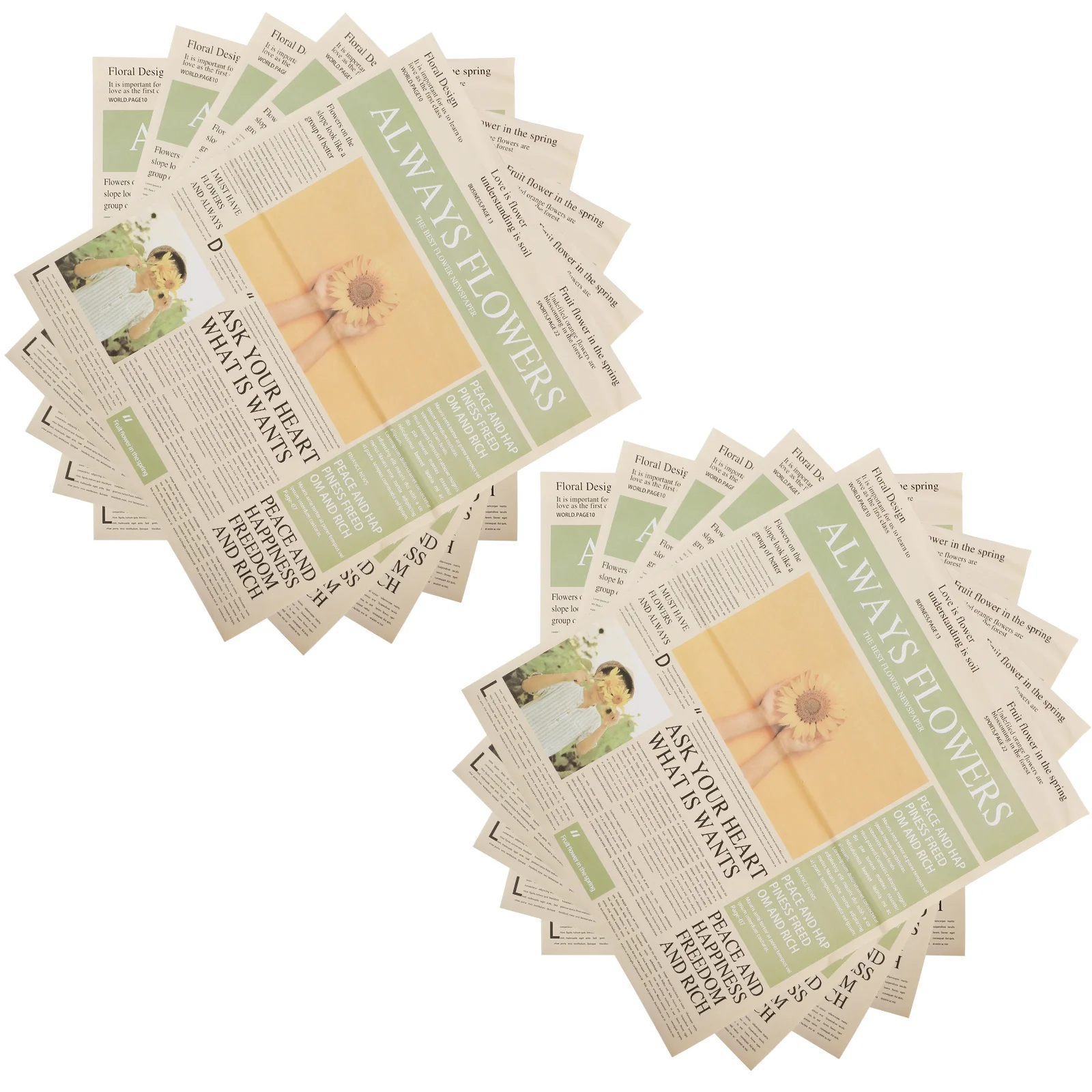 

20 Sheets Flower Bouquet Wrapping Paper Vintage Floral Paper for Flower Gift Packaging Bouquet Wrap Scrapbook Material Pack