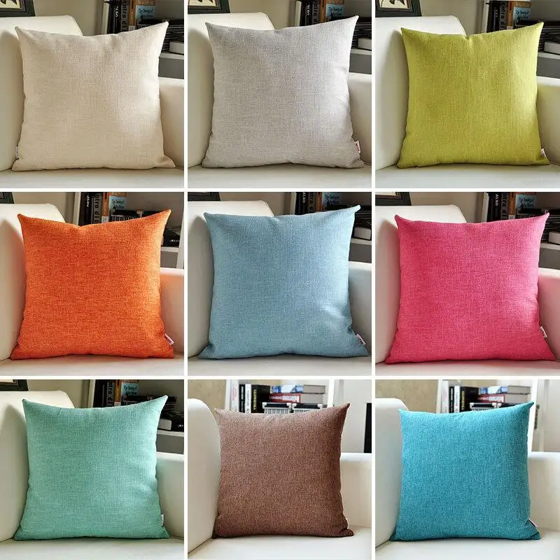 

Modern Simple Linen Plain Pillow Thickened Car Bed Head Pillow Cover