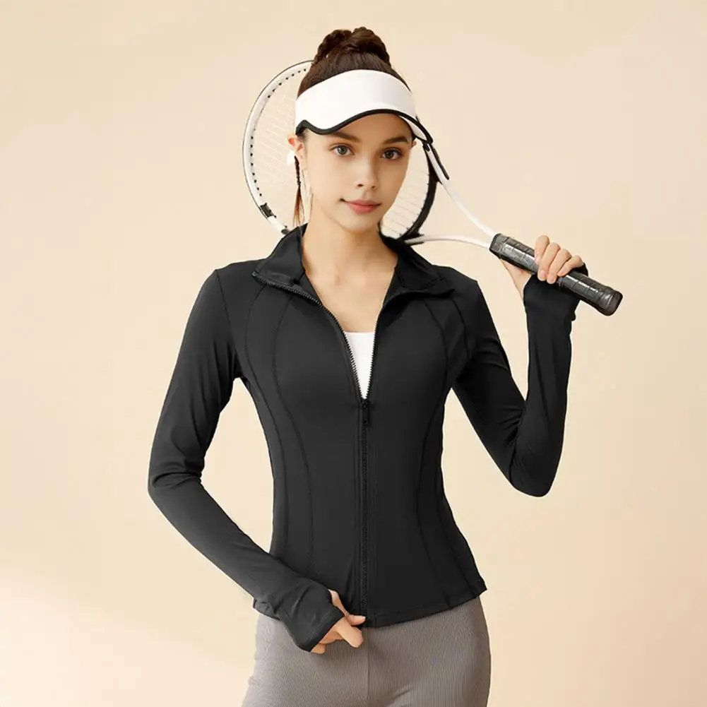 Women's Jacket Quick-drying Sun Protection Sport Coat Women's Tight Yoga Wear Long Sleeve Cardigan Running Fitness Jacket Zipper