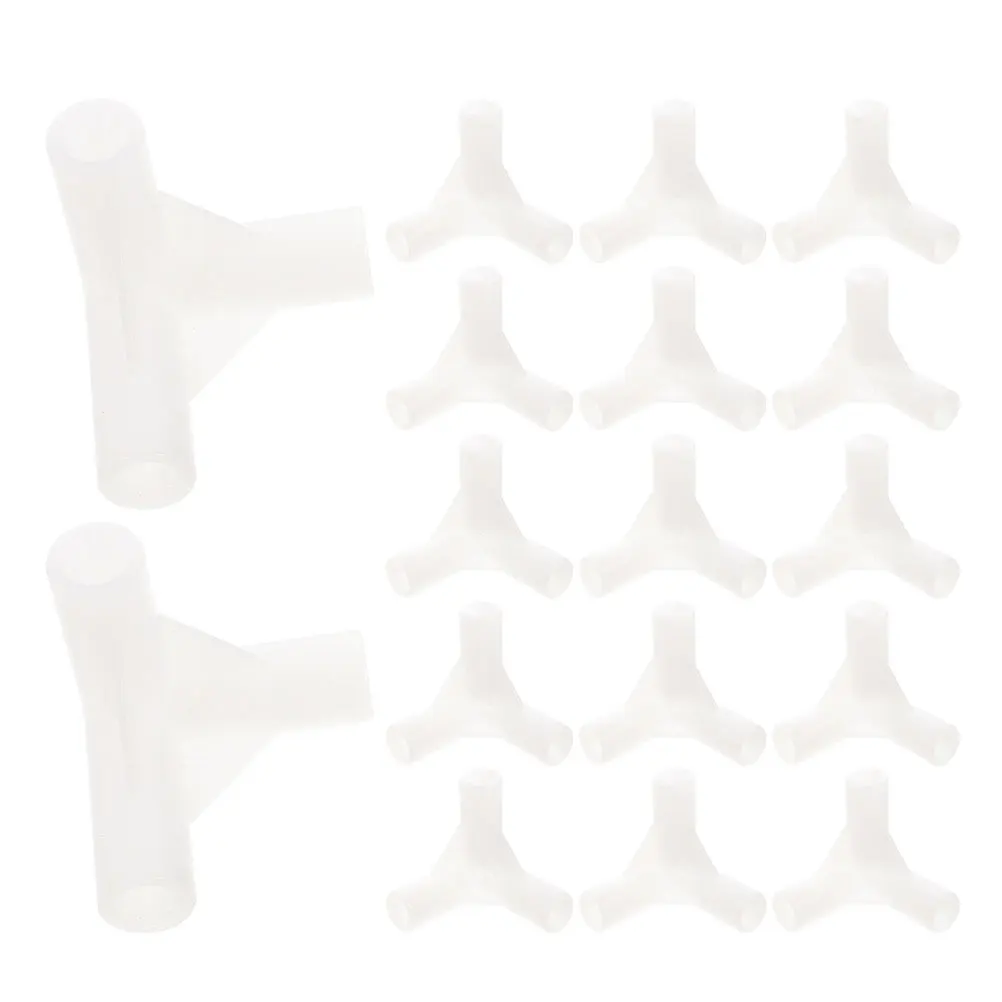 

42 Pcs Outdoor Tent Accessories Tents Canopy Structure Connectors White Plastic Fitting Kit
