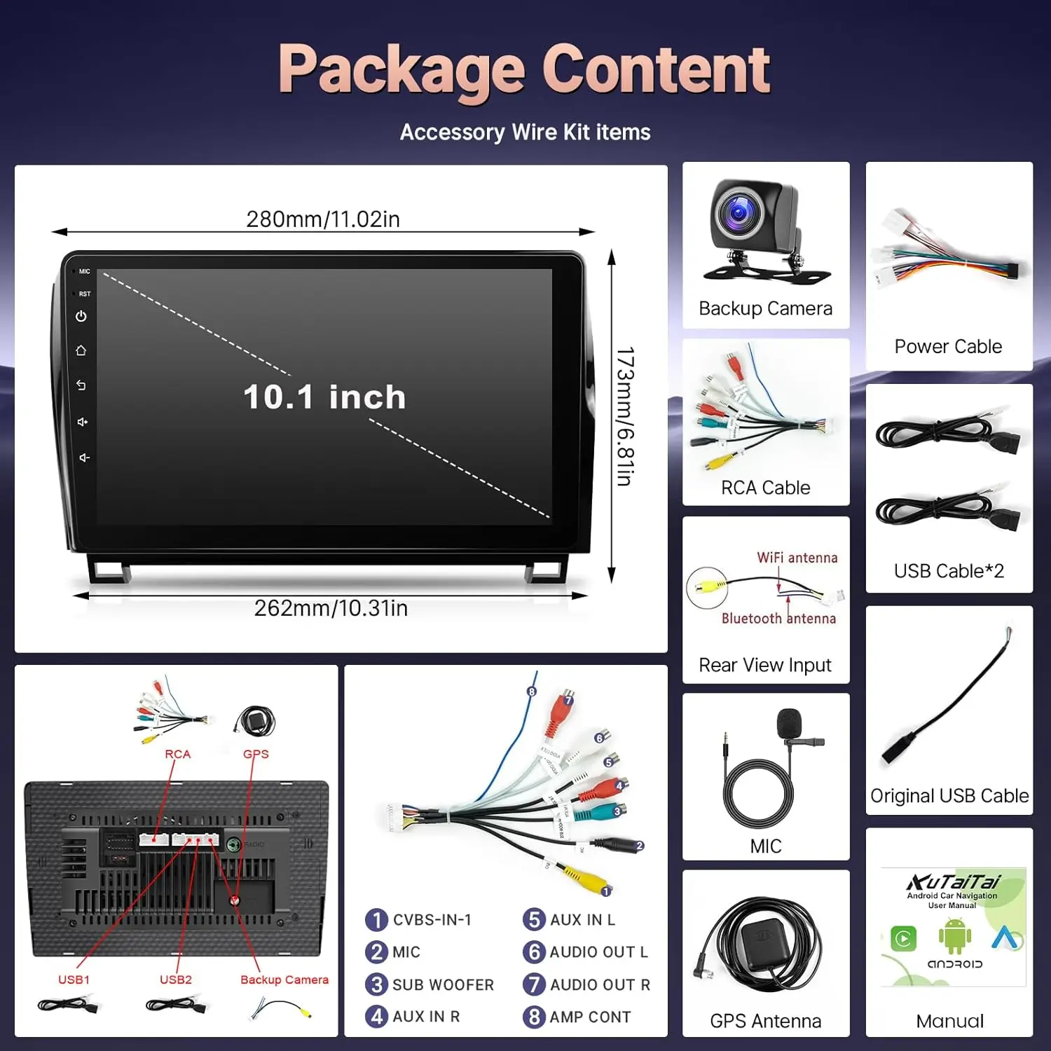 For Toyota Tundra 2007-2013 & Toyota Sequoia 2008-2018 Android Car Radio WiFi GPS Navigation Auto Carplay Multimedia Player