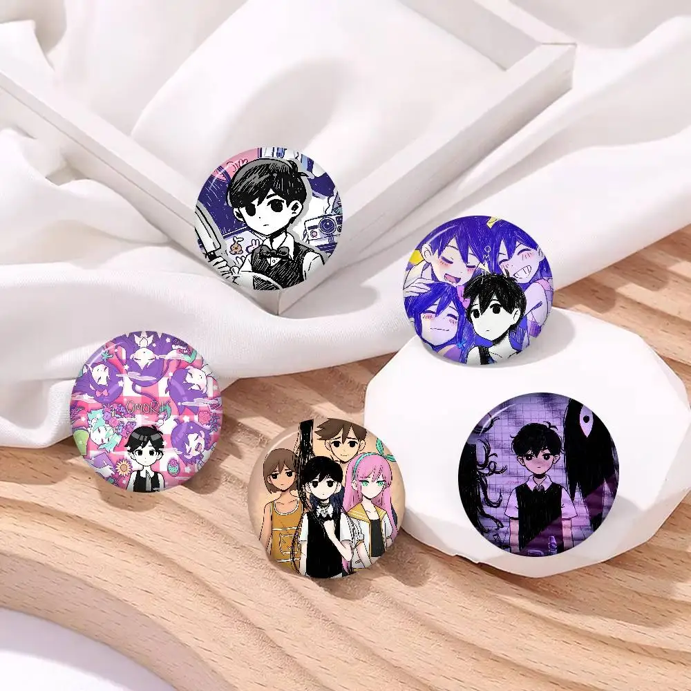 Game Omori Anime Creative Tinplate Soft Button Pins Animal Icon Brooch Lapel Backpack Badge Accessories Pin