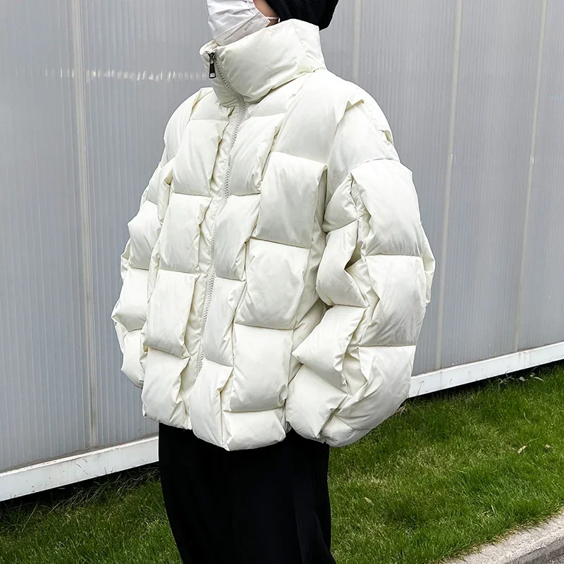 2023 coreano moda spessa giacca invernale uomo parka giacca uomo Outwear cappotti solido colletto alla coreana giacca a vento giacca imbottita in