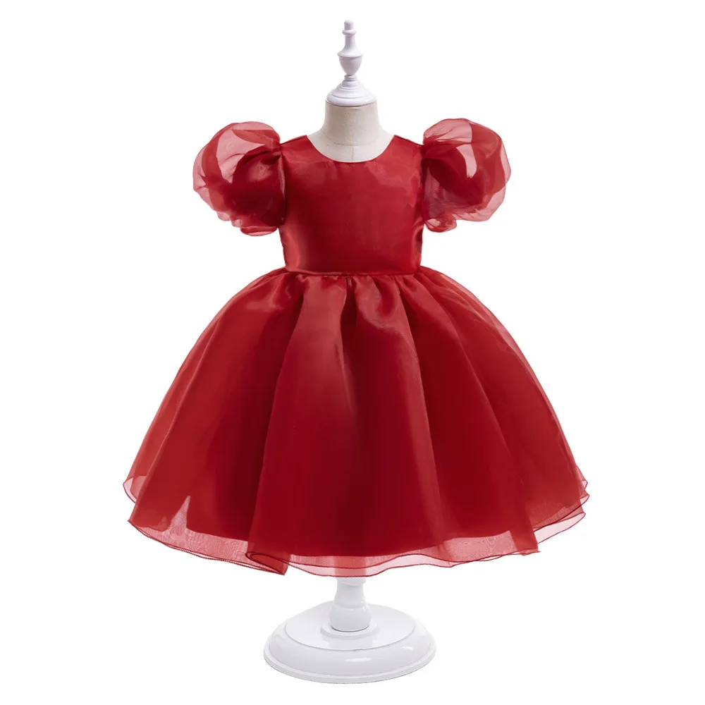 2-8 Years Old Summer Lace Girls Dress Exposed Back Princess Dresses For Girls Children Party Custom Clothes