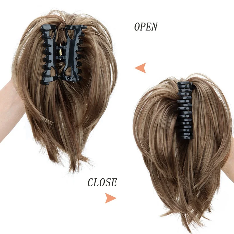 Elegante Haarspange für einen unordentlichen Dutt für Damen, synthetische, glatte Pferdeschwanzverlängerung & hoher Dutt, einfach zu tragen, perfekt für den täglichen Gebrauch. – Detail 1